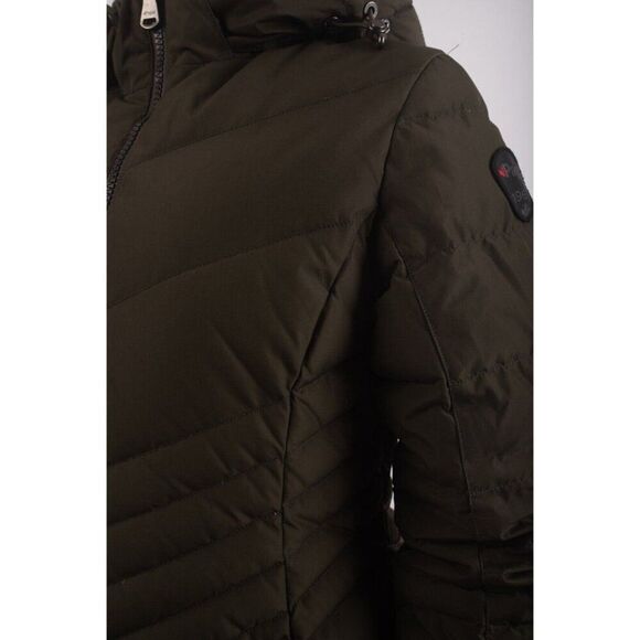 Pajar Canada Womens Quilted Down Puffer Coat Green S Small Hooded Mid length - Picture 4 of 6